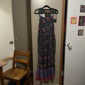 NWT!!!Natural Life Zoe wide leg jumpsuit. Charcoal blue border.